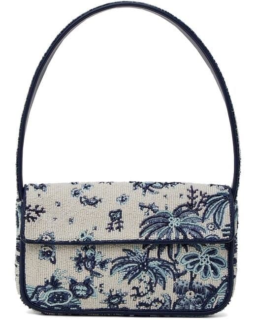 PALM TREE DESIGN EMBELLISHED SHOULDER BAG