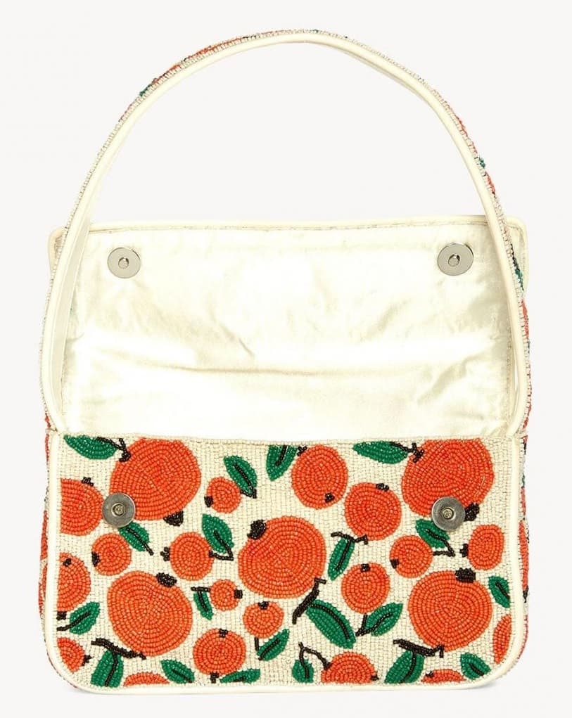 ORANGE DESIGN EMBELLISHED SHOULDER BAG