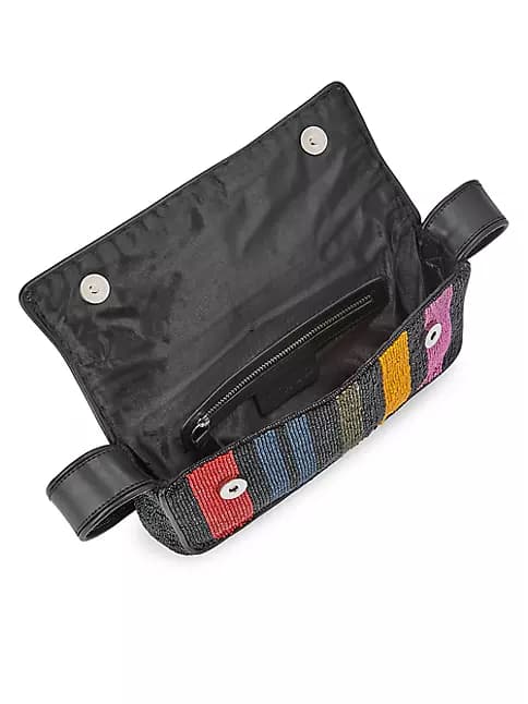 COLORFULL STRIPES EMBELLISHED SHOULDER BAG
