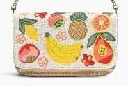 FRUITS DESIGN EMBELLISHED CLUTCH BAG