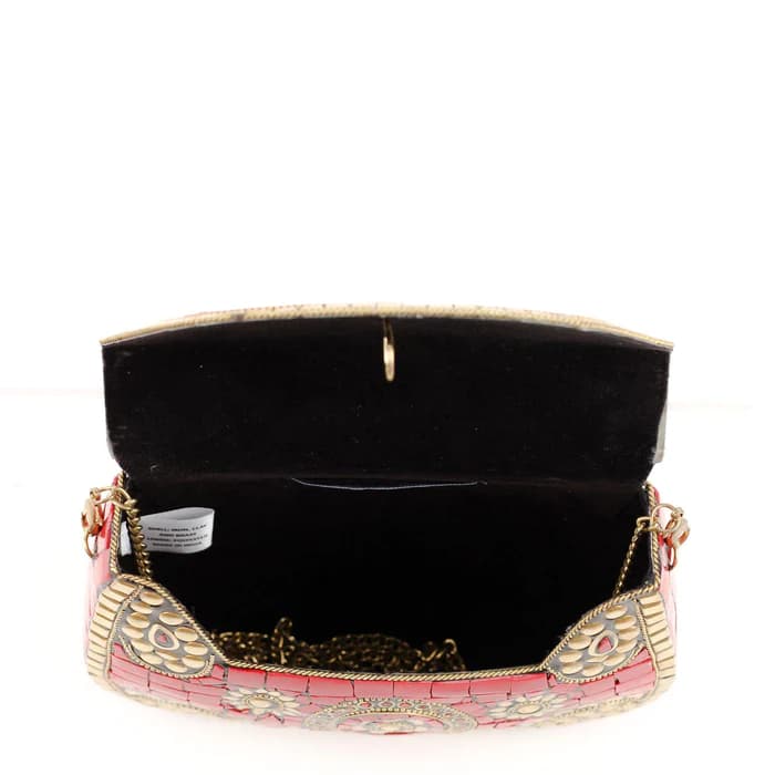 RED MOSAIC CLUTCH BAG