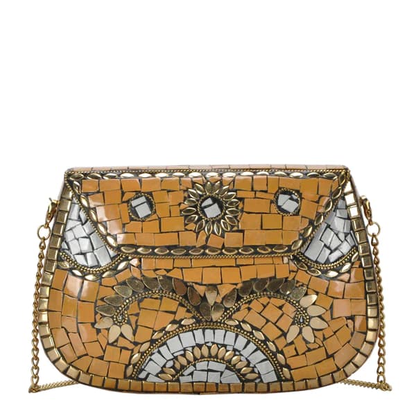 MUSTURD MOSAIC CLUTCH BAG