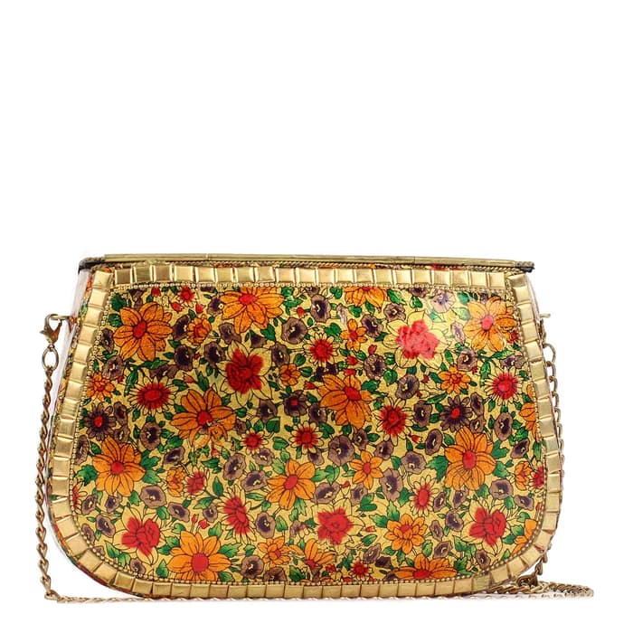 MULTI FLORAL PRINT MOSAIC CLUTCH BAG