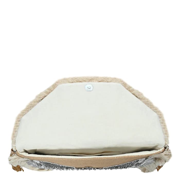 BOHO EMBELLISHED CLUTCH WITH FRINGES