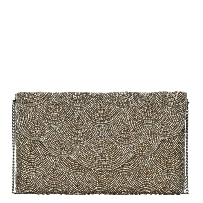 SCALLOPED EMBELLISHED CLUTCH