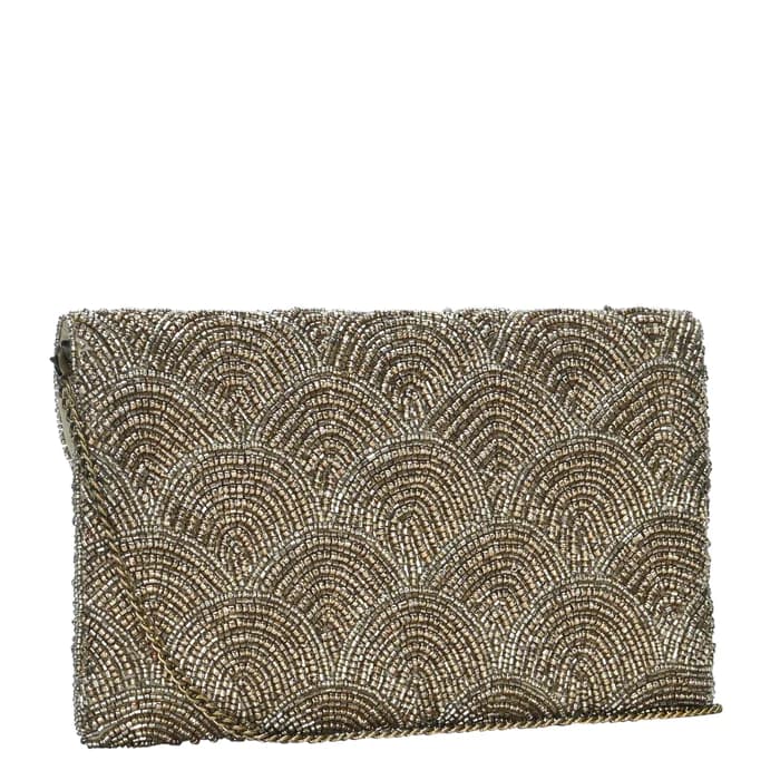SCALLOPED EMBELLISHED CLUTCH