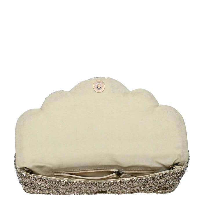 SCALLOPED EMBELLISHED CLUTCH