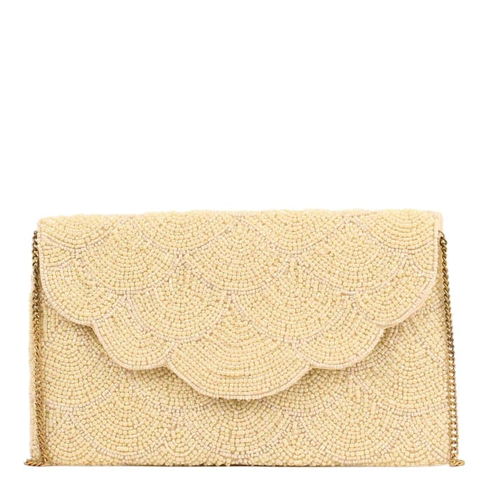 SCALLOPED EMBELLISHED CLUTCH