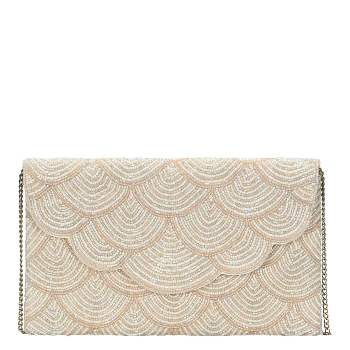 SCALLOPED EMBELLISHED CLUTCH