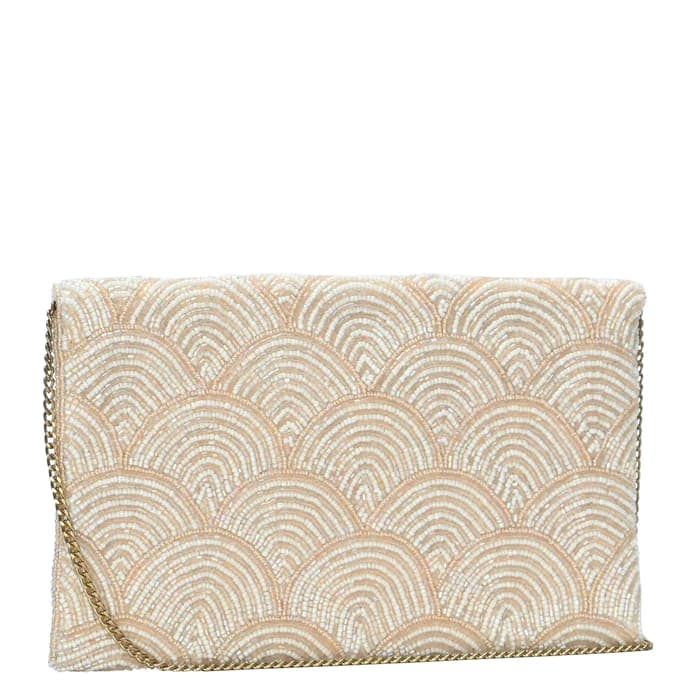 SCALLOPED EMBELLISHED CLUTCH
