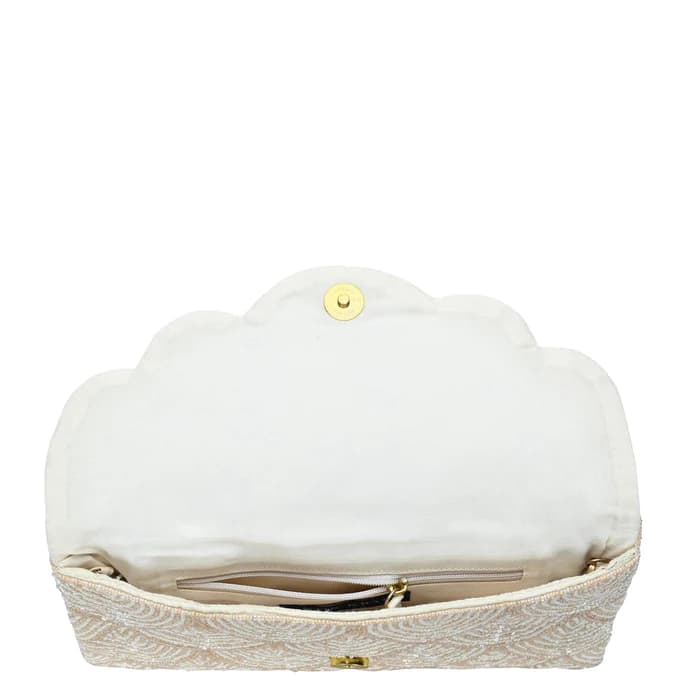 SCALLOPED EMBELLISHED CLUTCH