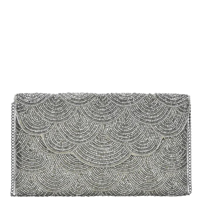 SCALLOPED EMBELLISHED CLUTCH