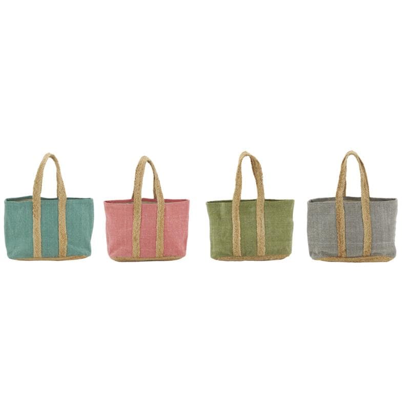 COTTON TOTE BAG WITH JUTE STRAP