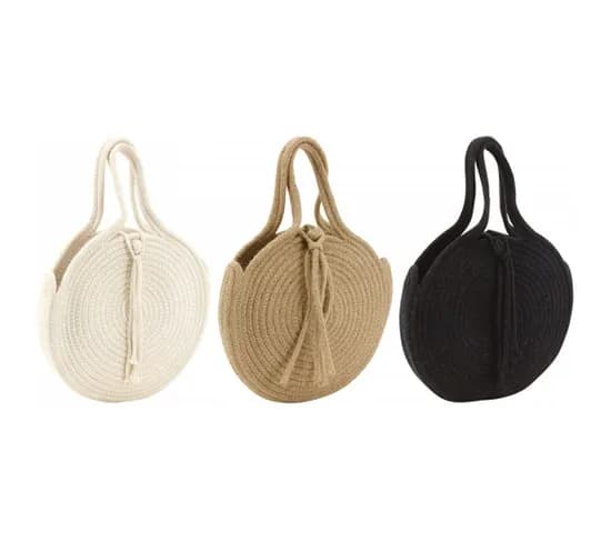 COTTON ROPE ROUND TOTE BAG