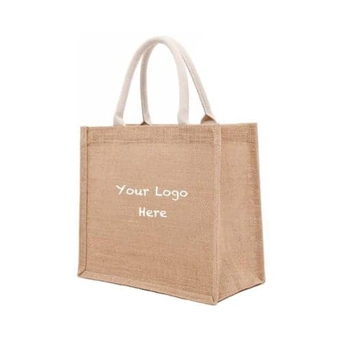 CUSTOMIZED LOGO NATURAL JUTE SHOPPING BAG