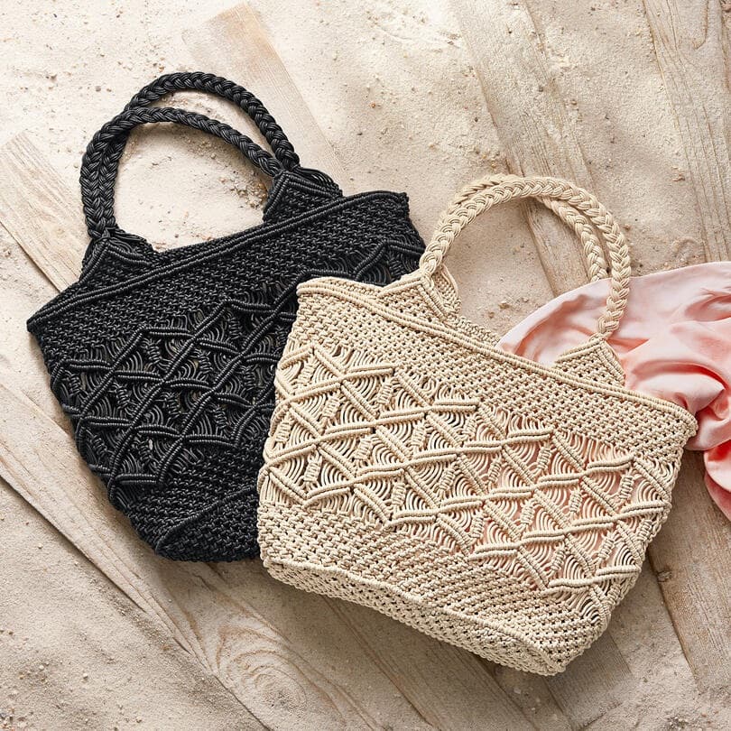 COTTON MACRAME TOTE BAG