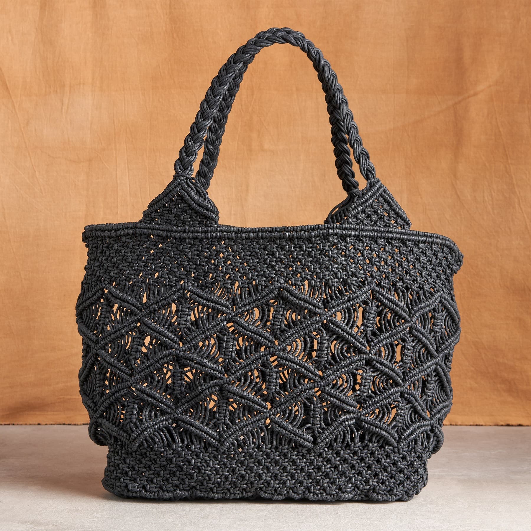 COTTON MACRAME TOTE BAG