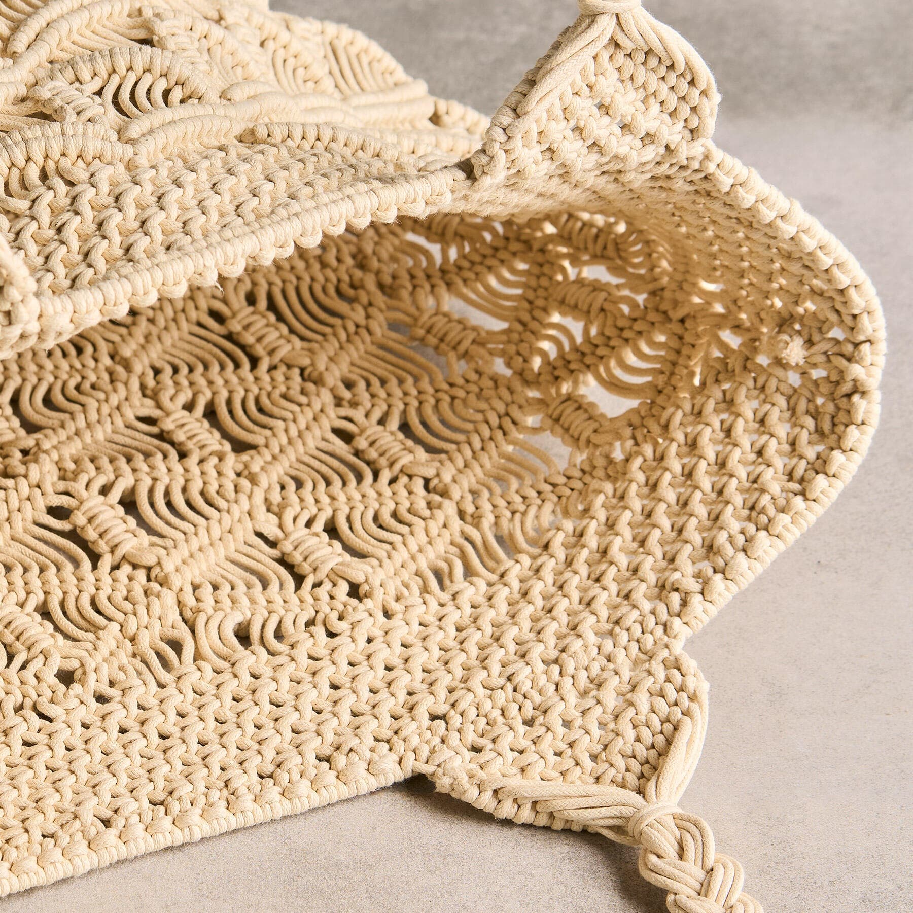COTTON MACRAME TOTE BAG