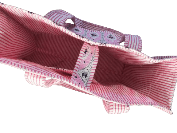 PINK HANDMADE QUILTED TOTE BAG