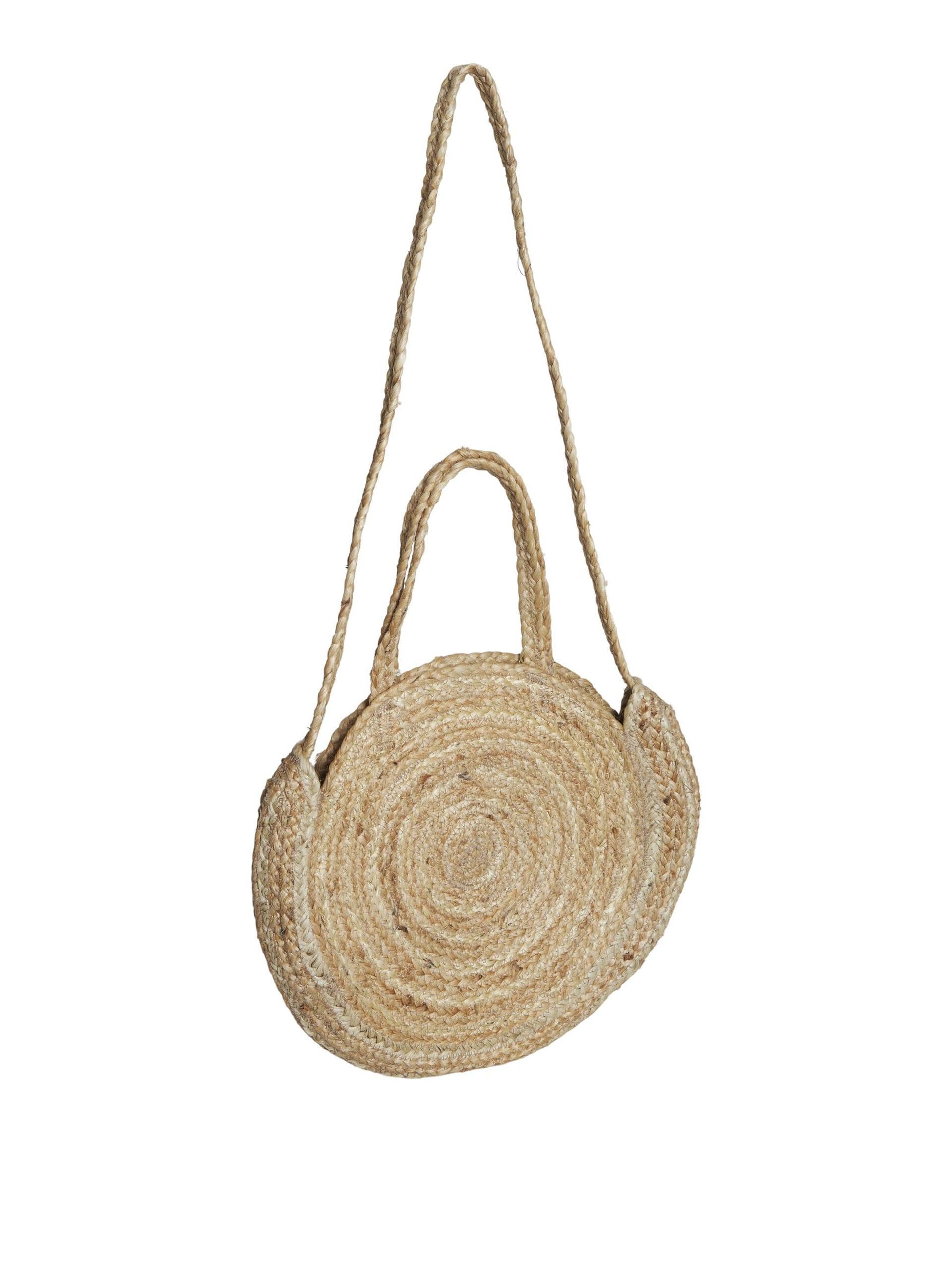 NATURAL ROUND JUTE BEACH BAG