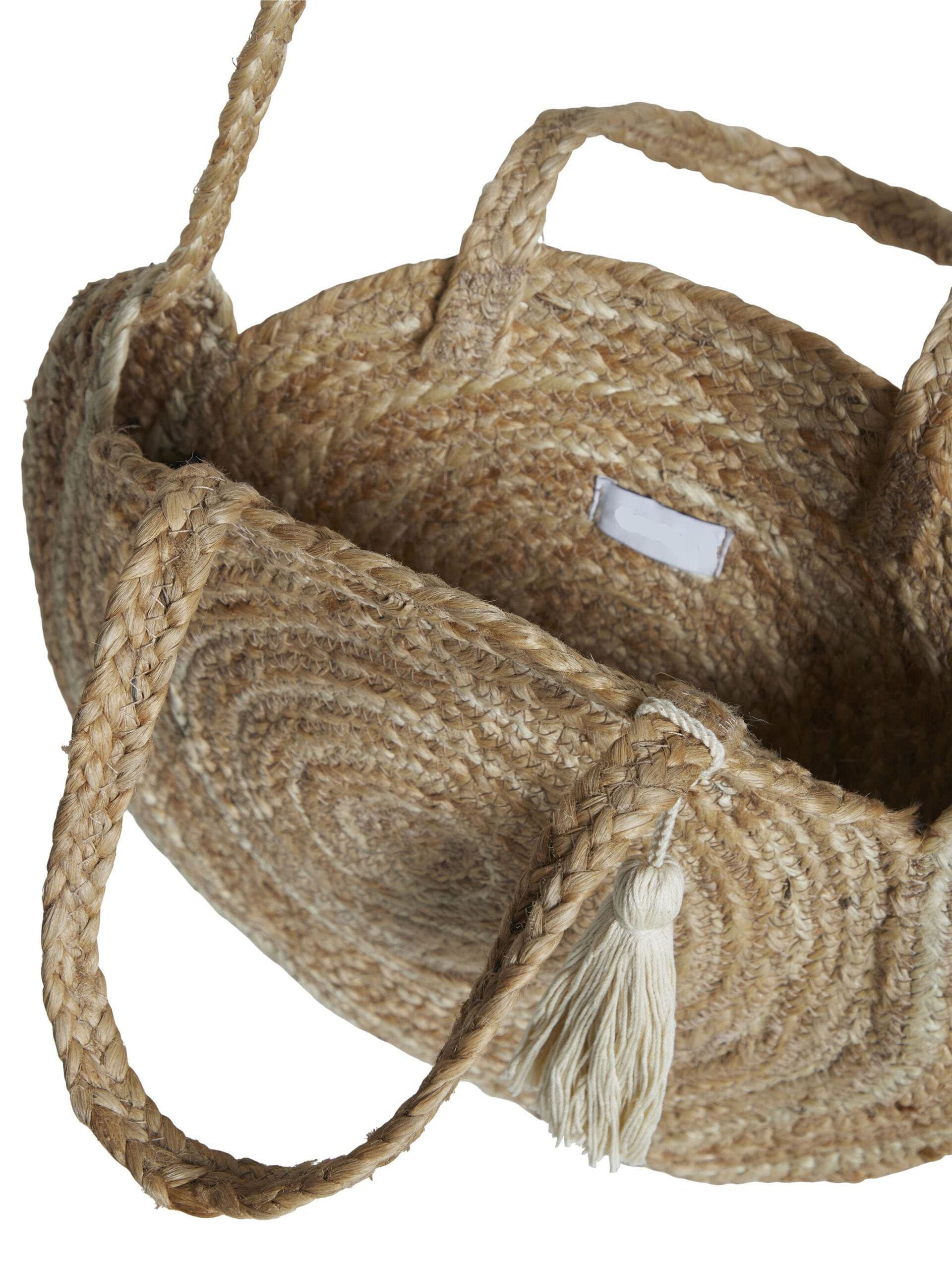 NATURAL ROUND JUTE BEACH BAG