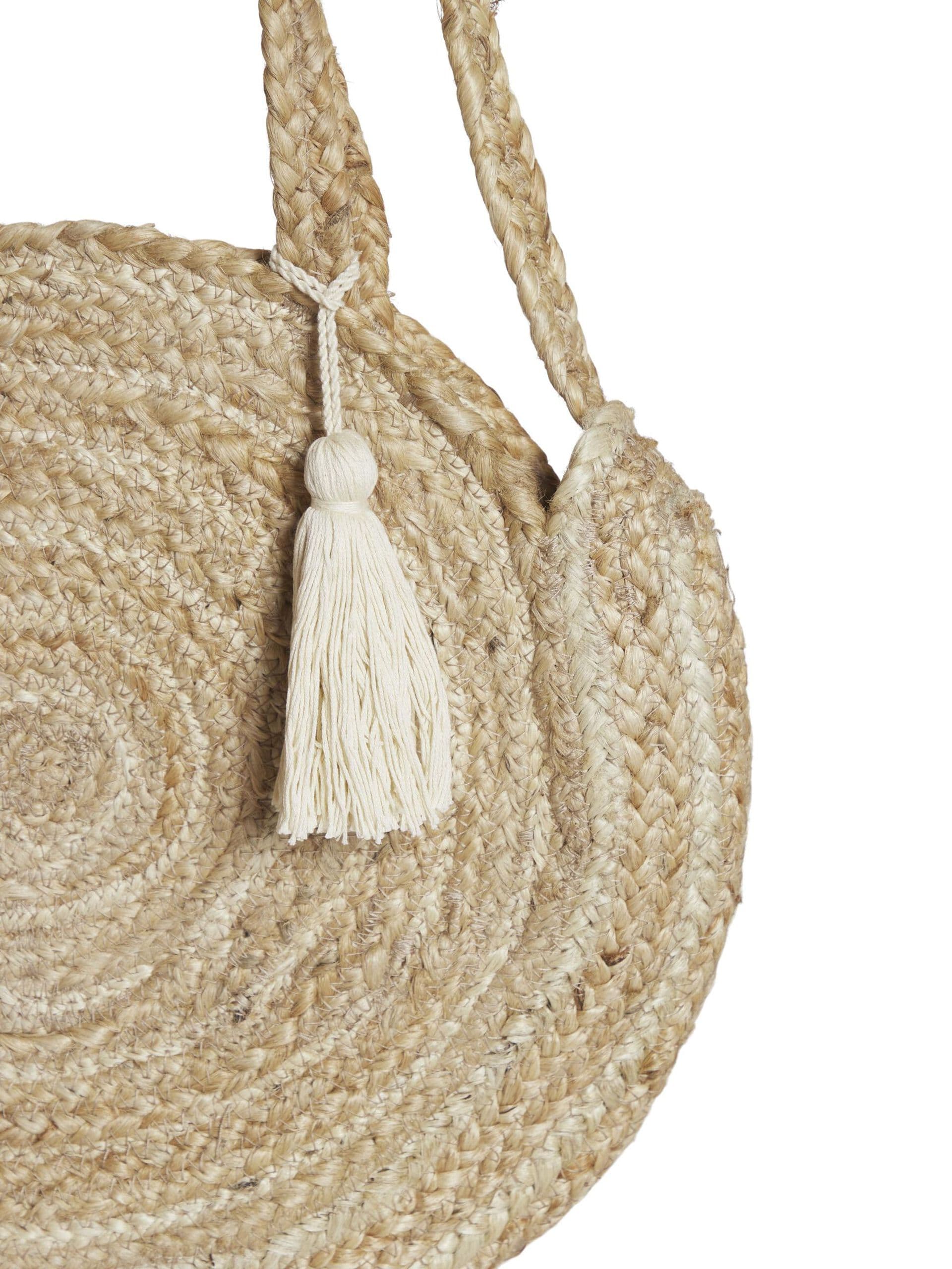 NATURAL ROUND JUTE BEACH BAG