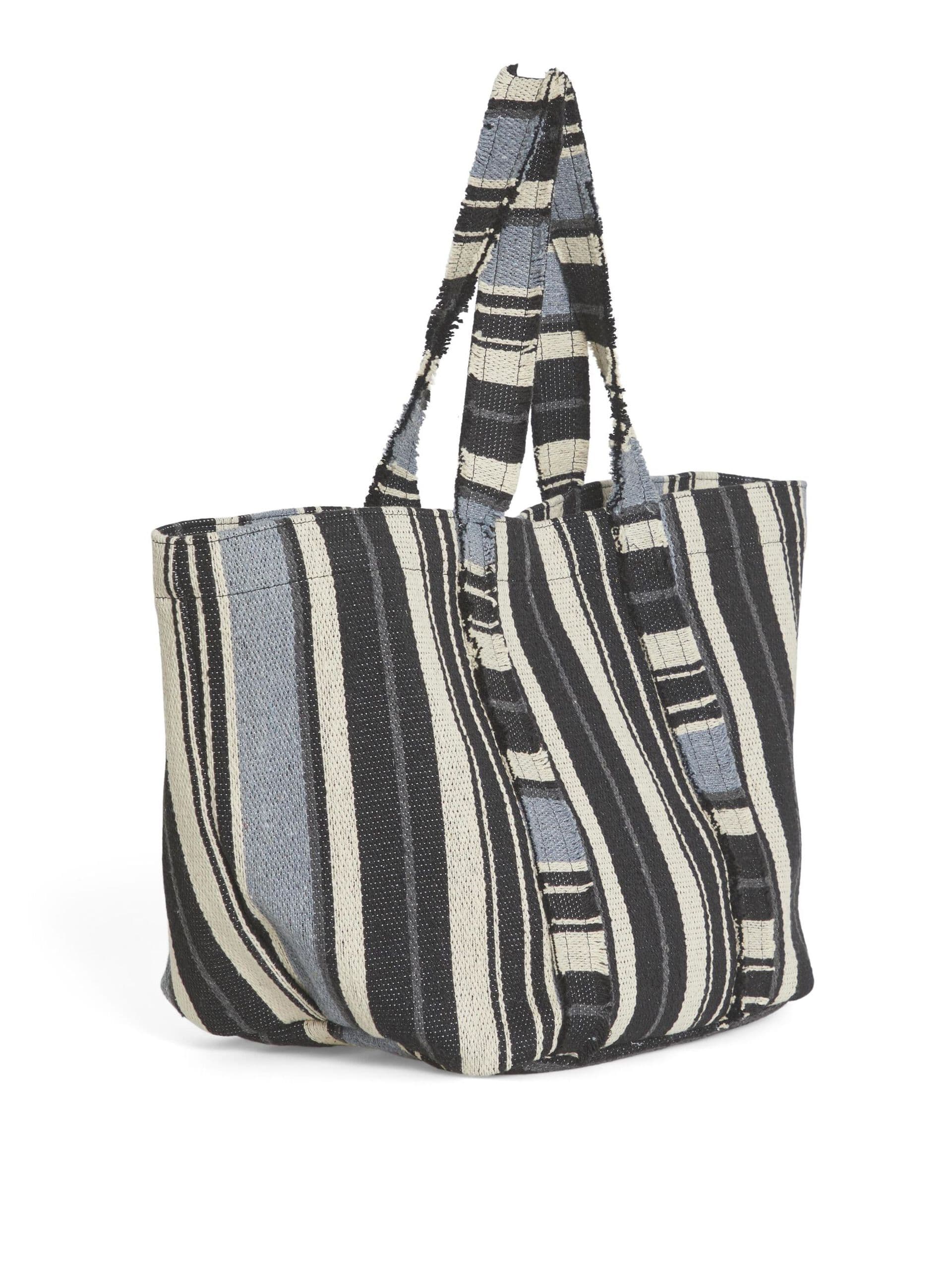 STRIPED SHOPPER BEACH BAG