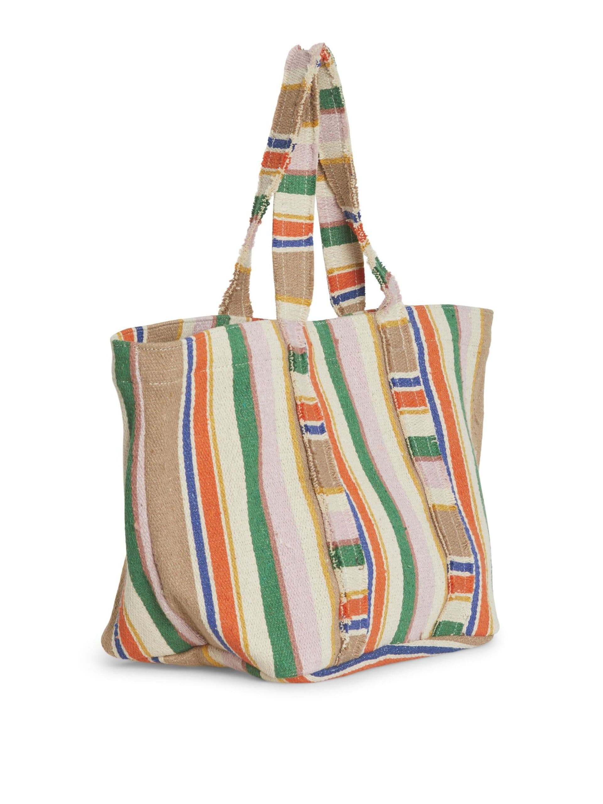 STRIPED SHOPPER BEACH BAG