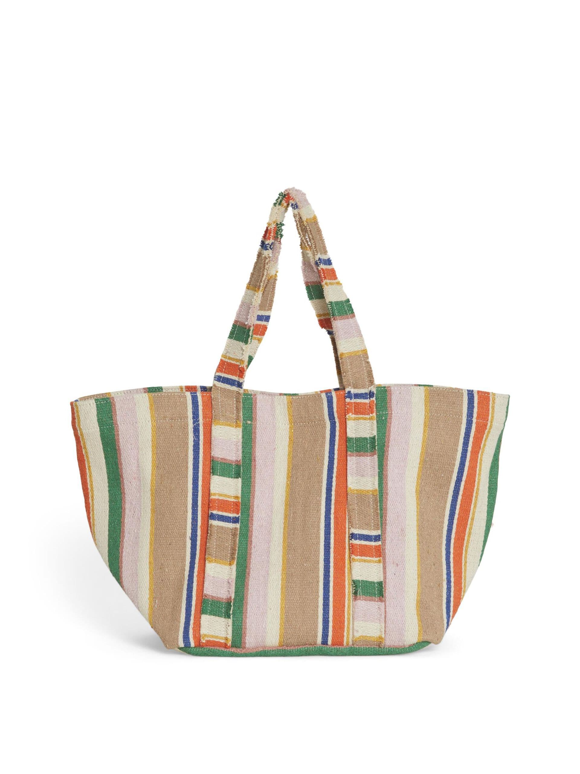 STRIPED SHOPPER BEACH BAG