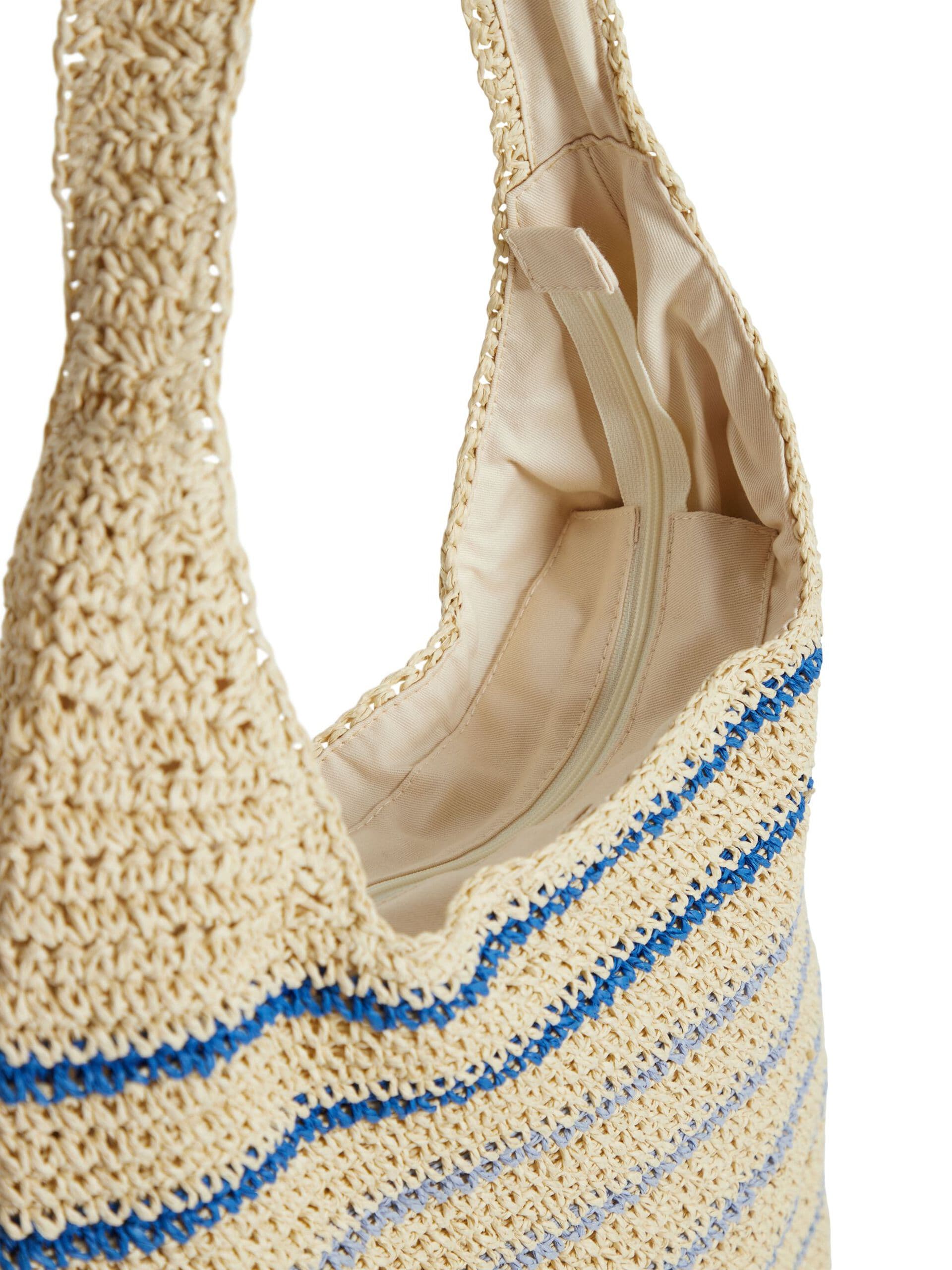 STRIPES DESIGN COTTON WOVEN BEACH BAG