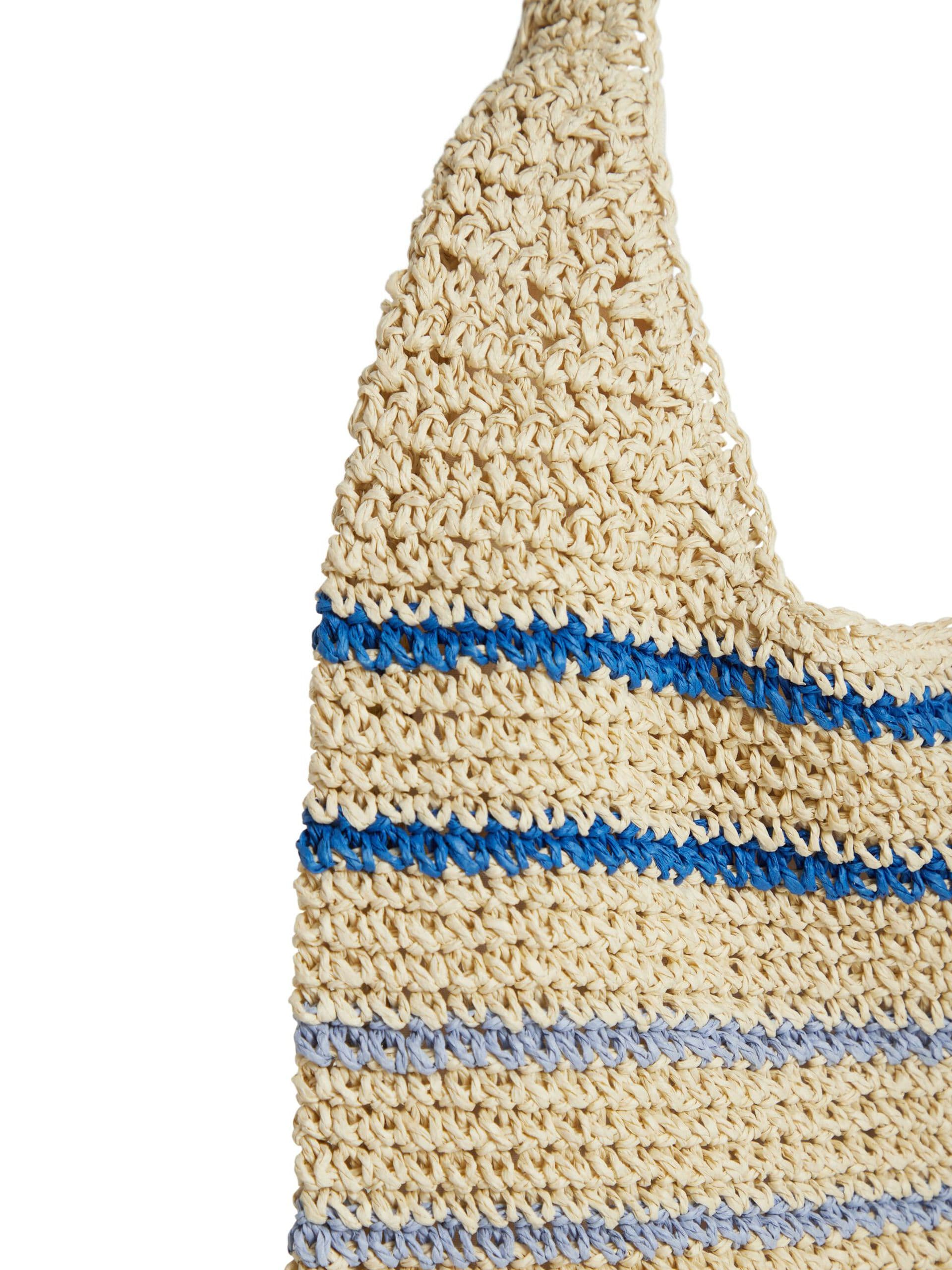 STRIPES DESIGN COTTON WOVEN BEACH BAG