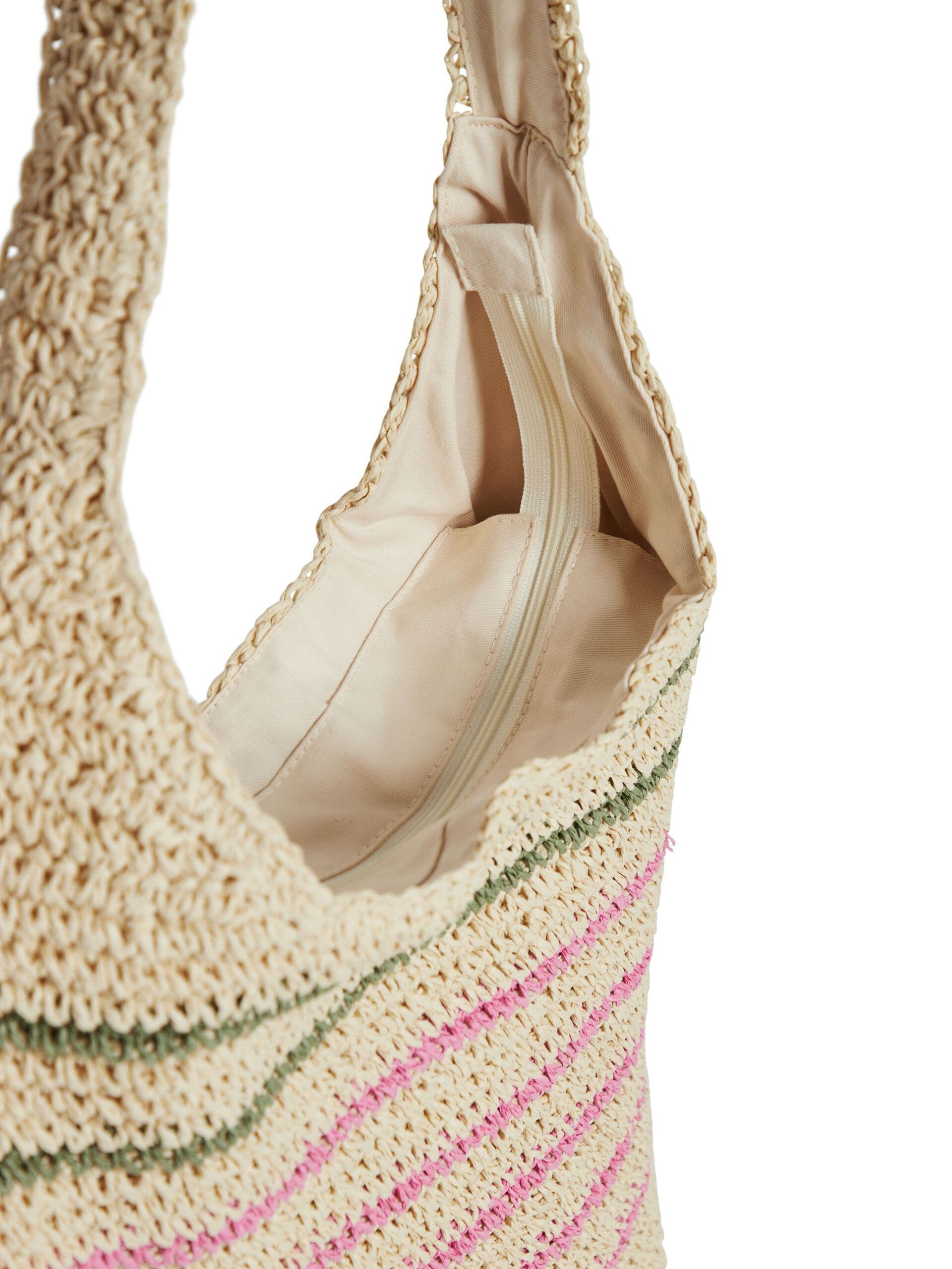 STRIPES DESIGN COTTON WOVEN BEACH BAG