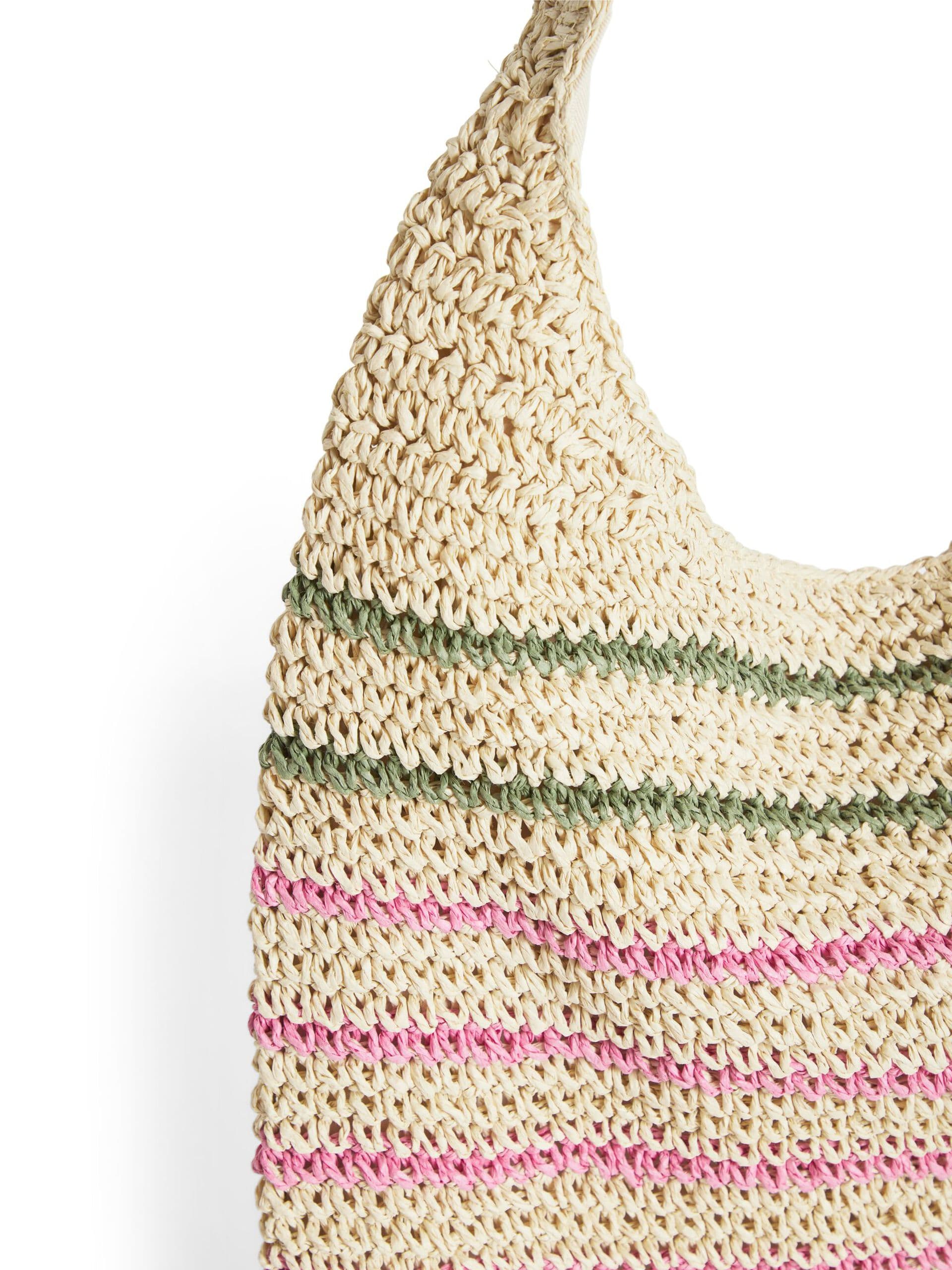 STRIPES DESIGN COTTON WOVEN BEACH BAG