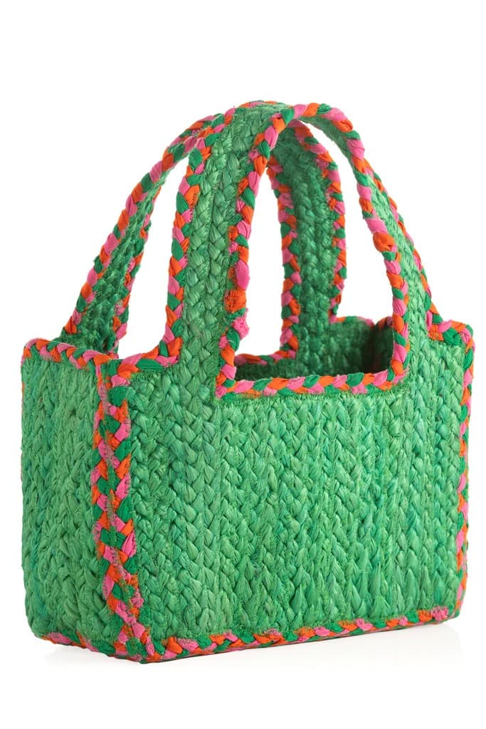 JUTE WOVEN SMALL TOTE BEACH BAG