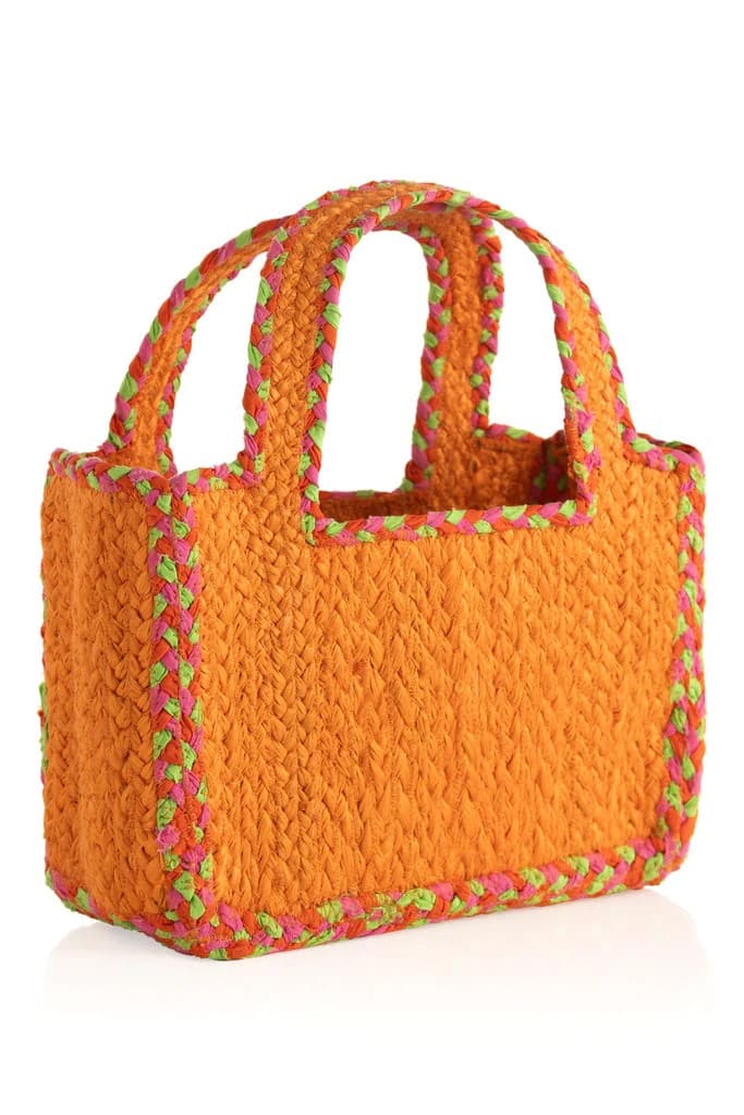 JUTE WOVEN SMALL TOTE BEACH BAG