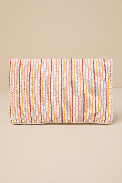 CHARM WHITE MULTICOLOR EMBROIDRED CLUTCH