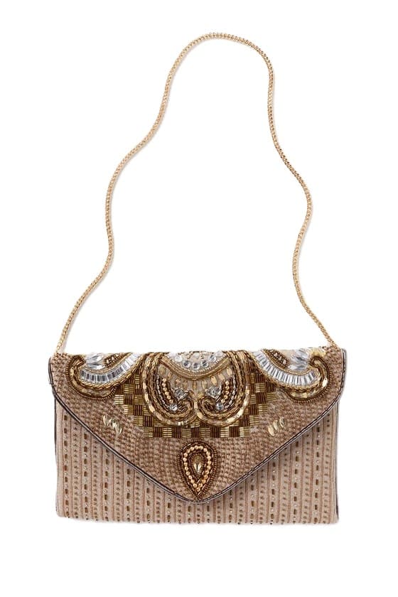 GORGEOUS GOLD BEADED CLUTCH