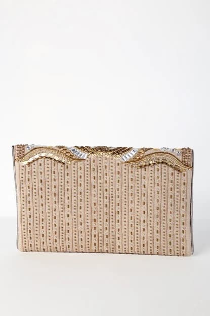 GORGEOUS GOLD BEADED CLUTCH