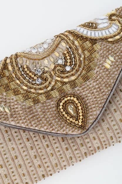 GORGEOUS GOLD BEADED CLUTCH