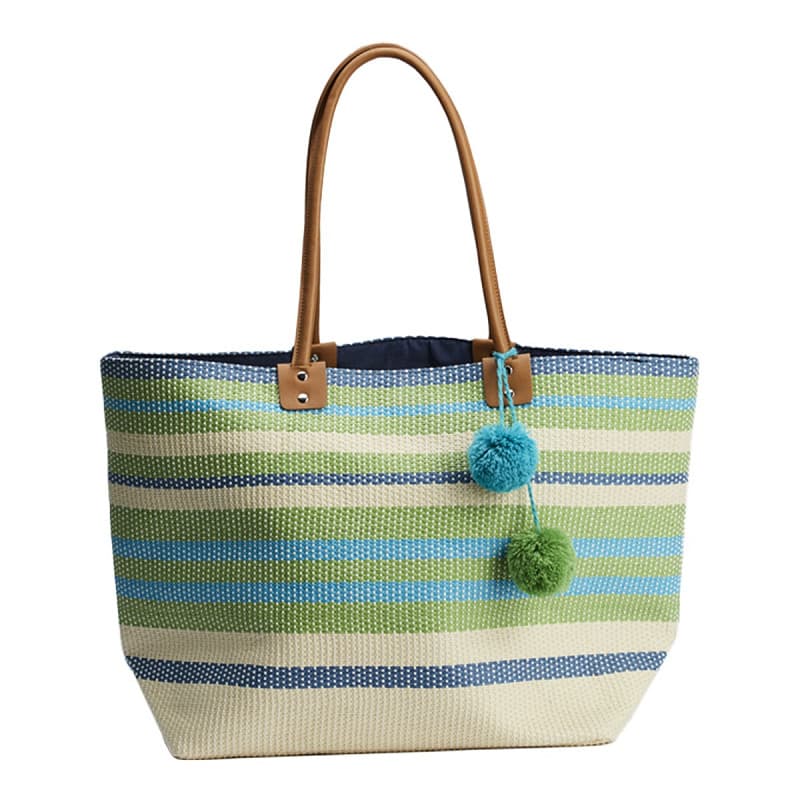 STRIPE PATTERN CANVAS TOTE BAG