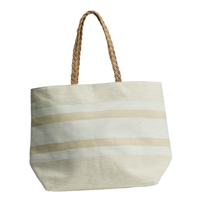 CHOTI SHAPE HANDLE STRIPE CANVAS TOTE BAG