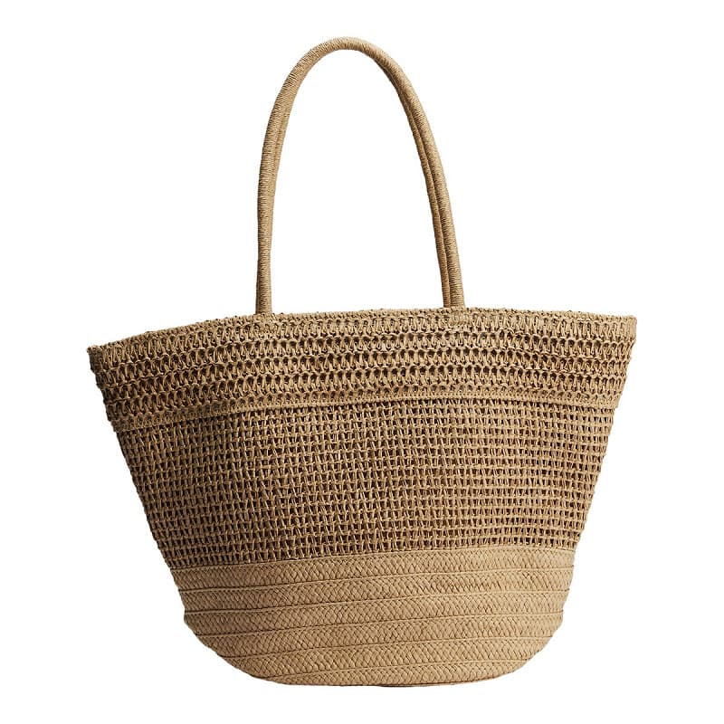 RAFFIA SOLID COLOR TOTE BAG