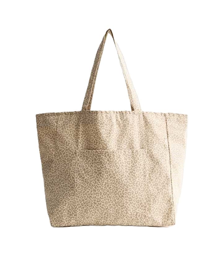 OFFWHITE LEOPARD DESIGN TOTE CANVAS BAG