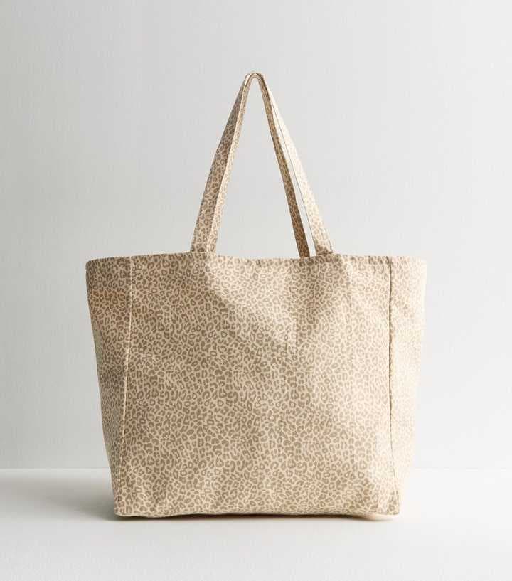 OFFWHITE LEOPARD DESIGN TOTE CANVAS BAG