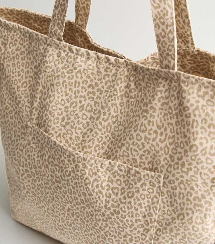 OFFWHITE LEOPARD DESIGN TOTE CANVAS BAG