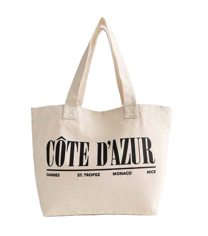 NATURAL DAZUR PRINT CANVAS TOTE BAG