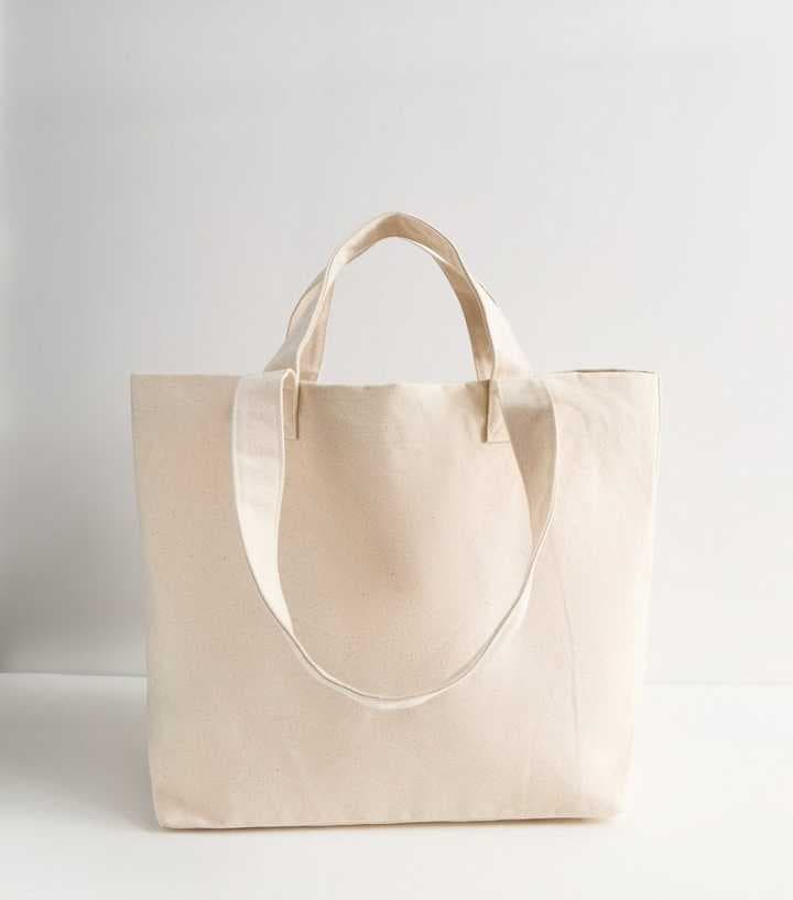 NATURAL DAZUR PRINT CANVAS TOTE BAG