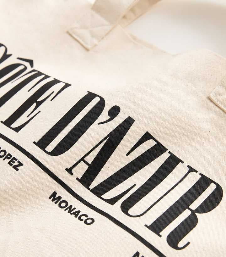 NATURAL DAZUR PRINT CANVAS TOTE BAG