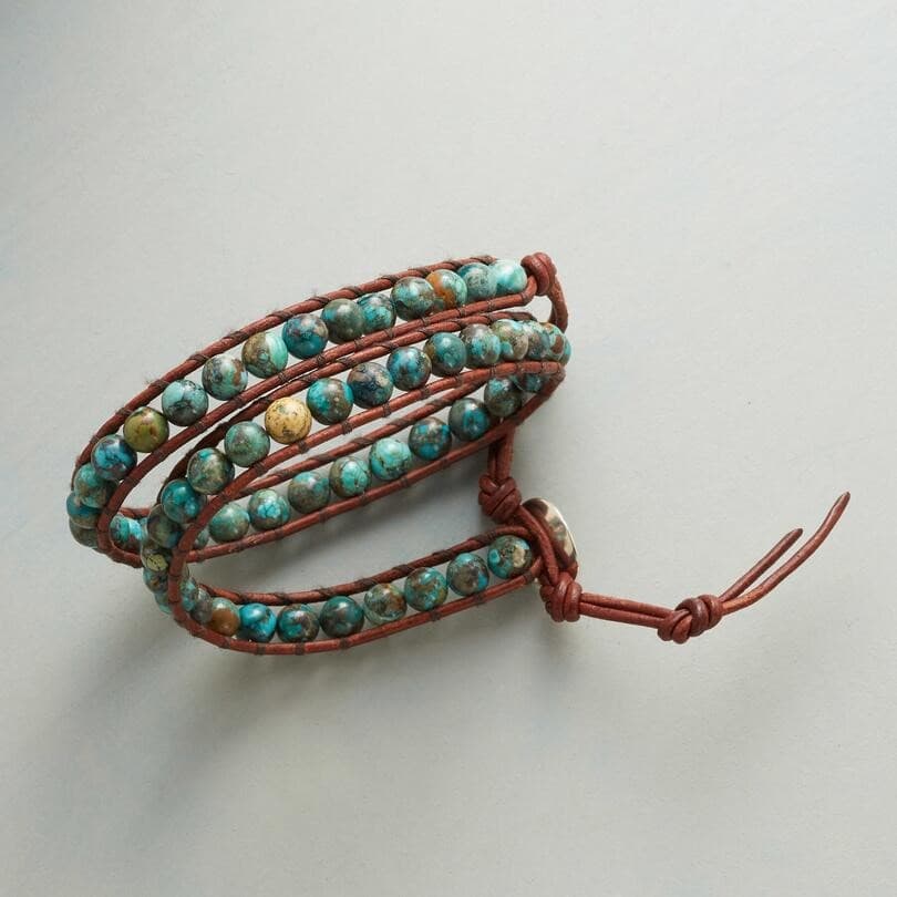 TURQ BEADS WRAP BRACELET