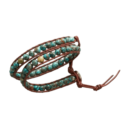 TURQ BEADS WRAP BRACELET